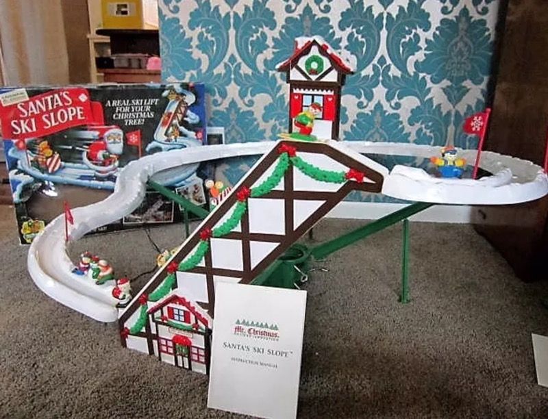 Santa's Ski Slope A Real Mechanical Ski Lift for your Christmas Tree!
