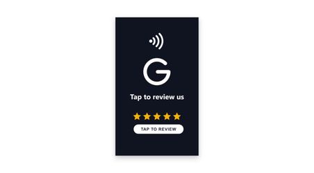 NFC Tap-to-Review Sign for Google Reviews - 3x5 in, Black