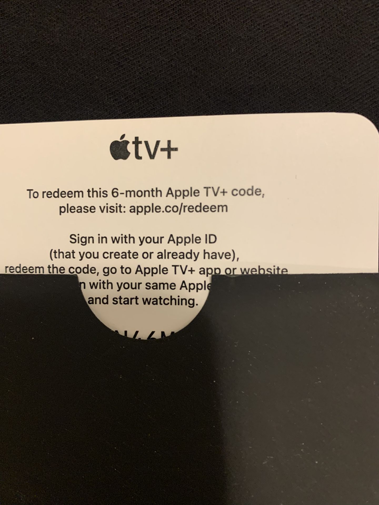 Apple TV 6 Months Free Card