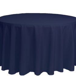 120 Inch Round Polyester Tablecloth Navy Blue $10