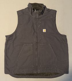Carhartt Washed Duck Sherpa Lined Mock Neck Vest Brand New BNWT