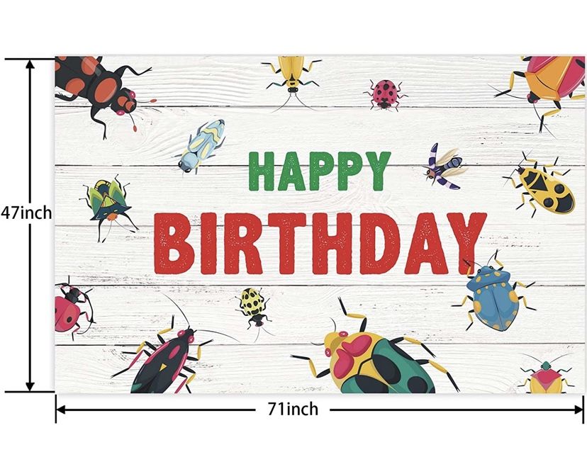 Bug Birthday Backdrop Banner