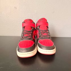 Nike Court Borough Mid Kids Shoes Size 2Y Black Red