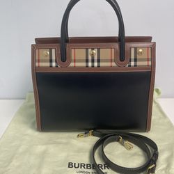 Burberry Mini Title Vintage Check Leather Satchel