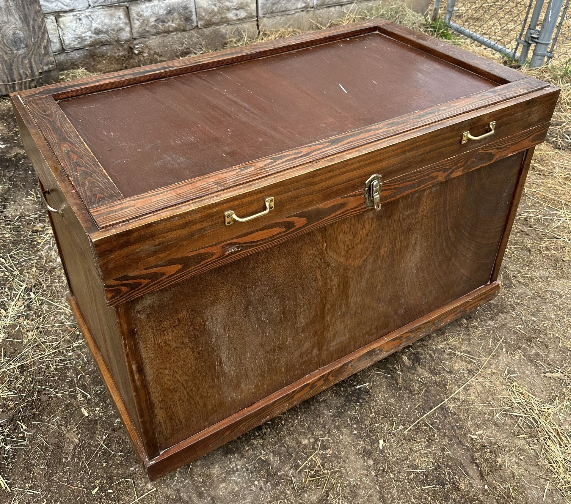 Wood Tack Box On Wheels Length 46” Depth 27” Height 31”
