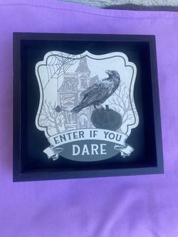 Halloween Shadow Box Sign Enter If You Dare
