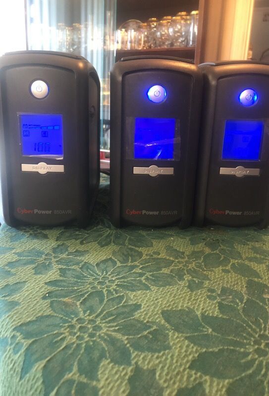 3 CyberPower 850AVR UPS Units