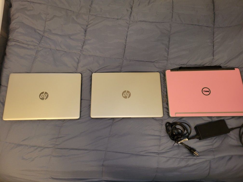 Lot Of 2 Used Hp Laptops & 1 Used Dell Laptop For Sale