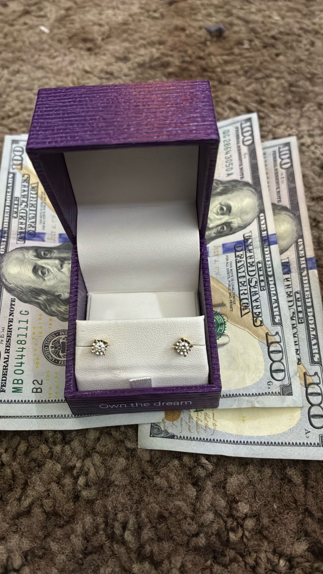 14ct Gold 1/4 Cluster Diamond Earrings