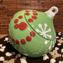 Christmas Ornament Shaped Cookie Jar Holiday Kitchen Decor