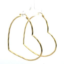 Woman’s Ladies 10k Yellow Gold Large 2.5” Inch Twisted Heart Hoop Earrings GP3122710