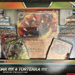 Pokemon Trading Card Game Incineroar ex and Torterra ex Special Collection Box