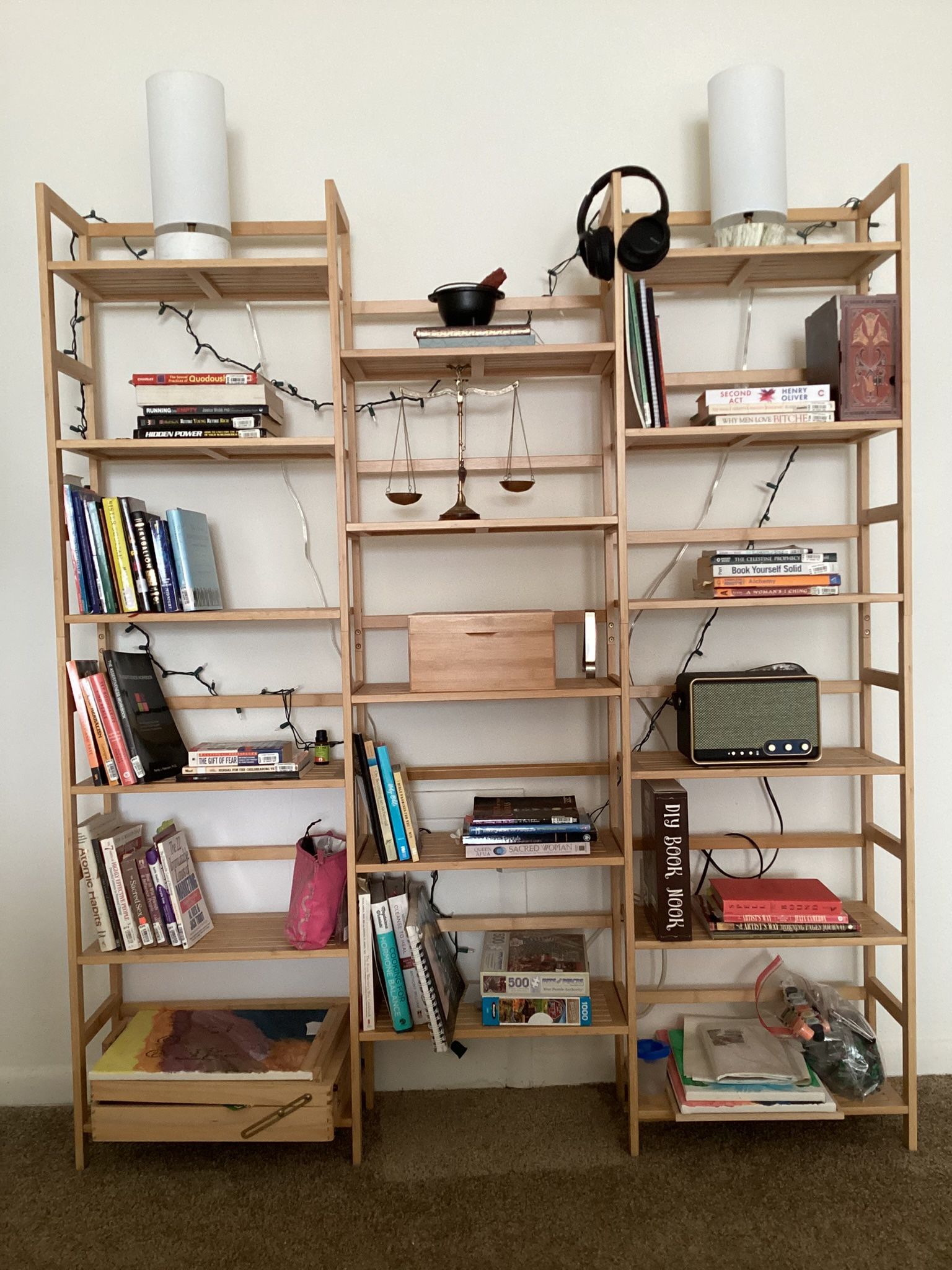 Spacious Bamboo Bookshelf