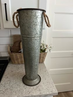 Large galvanized vase $20