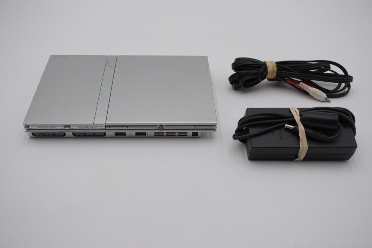 Refurbished Sony PlayStation 2 PS2 Slim Console SCPH-77001 Satin Silver with Cables