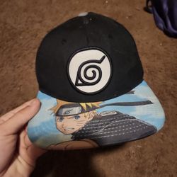 Naruto Shippuden Collection Snapback Hat Cap Bioworld Black 