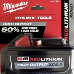 Genuine MILWAUKEE M18  18V HIGH OUTPUT 6.0 BATTERY, NEW
