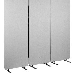 VIVO Freestanding 72 x 66 inch Privacy Panel, Cubicle Divider, Acoustic Wall Partition, x3 24 inch Panels, Gray, PP-3-T072G