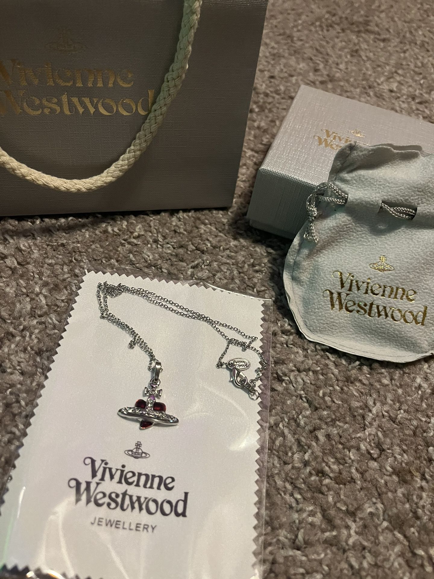 Vivienne Westwood Diamante Heart Pendant Necklace