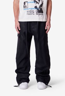 MNML Ultra Baggy Leather Snap Cargo Pants