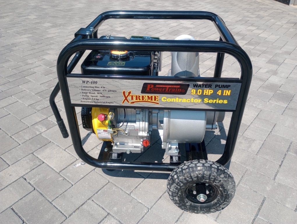4" Trash Pump, Gas Powered Water Pump