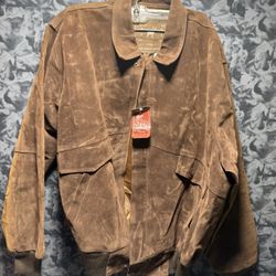 Brand new, brown, leather suave jacket made in Italy size XL New with tag cheap! 