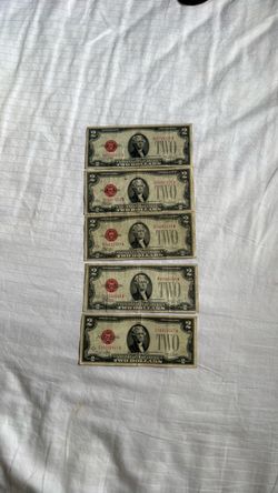 $2 bills red seal 1928 $30 each