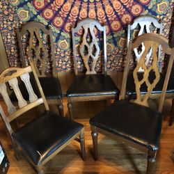 Set Of 5 Vintage Dining Chairs 
