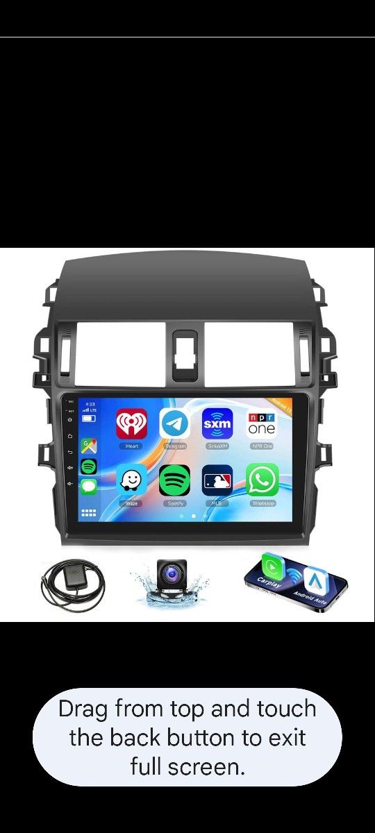 Lot # GK4310: Car Radio for Toyota Corolla 2009-2013 2G+32G Android 13 Car Stereo Wireless Carplay Rimoody 9 inch Touch Screen for Corolla Android Aut