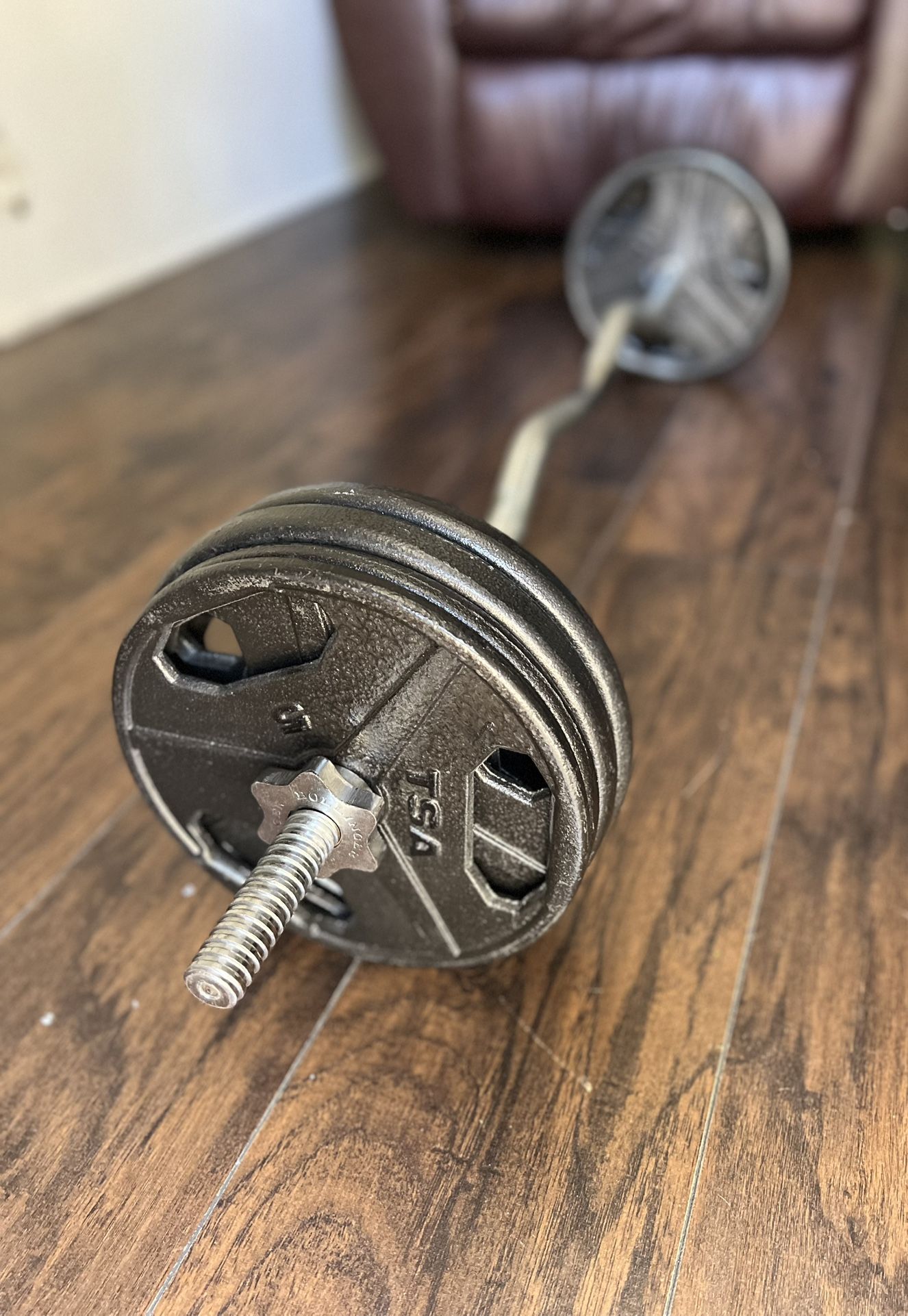 EZ Threaded Curl Barbell w/ Weights - TSA