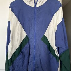 Unisport 17 vintage 80s 2xlarge blue unisex windbreaker 