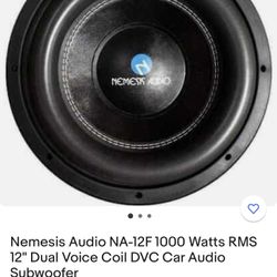 Selling Nemesis Audio Na-12f 1000 Wats RMS 12 Dual Voice Coil DVC Car Audio Subwoofer, And 12Q Power QBOMB Dual 12 Turbo -Ported CarAudio Subwoofer 