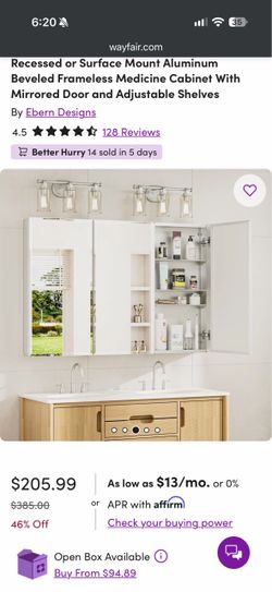3 Large White Medicine Cabinets with Mirrors