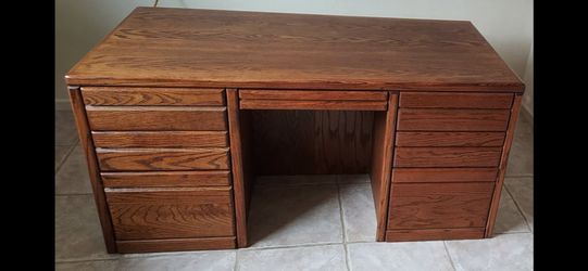 Solid Wood Desk With Locking Drawers