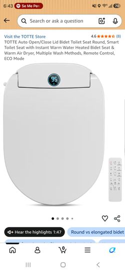 Totte auto/close lid bidet toilet seat