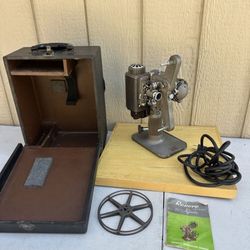 Vintage Revere Eight 8mm Film Projector Model 85 w/ Case, Reel & Cable - WORKING