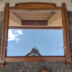 Antique German Mirror And Night Table. 