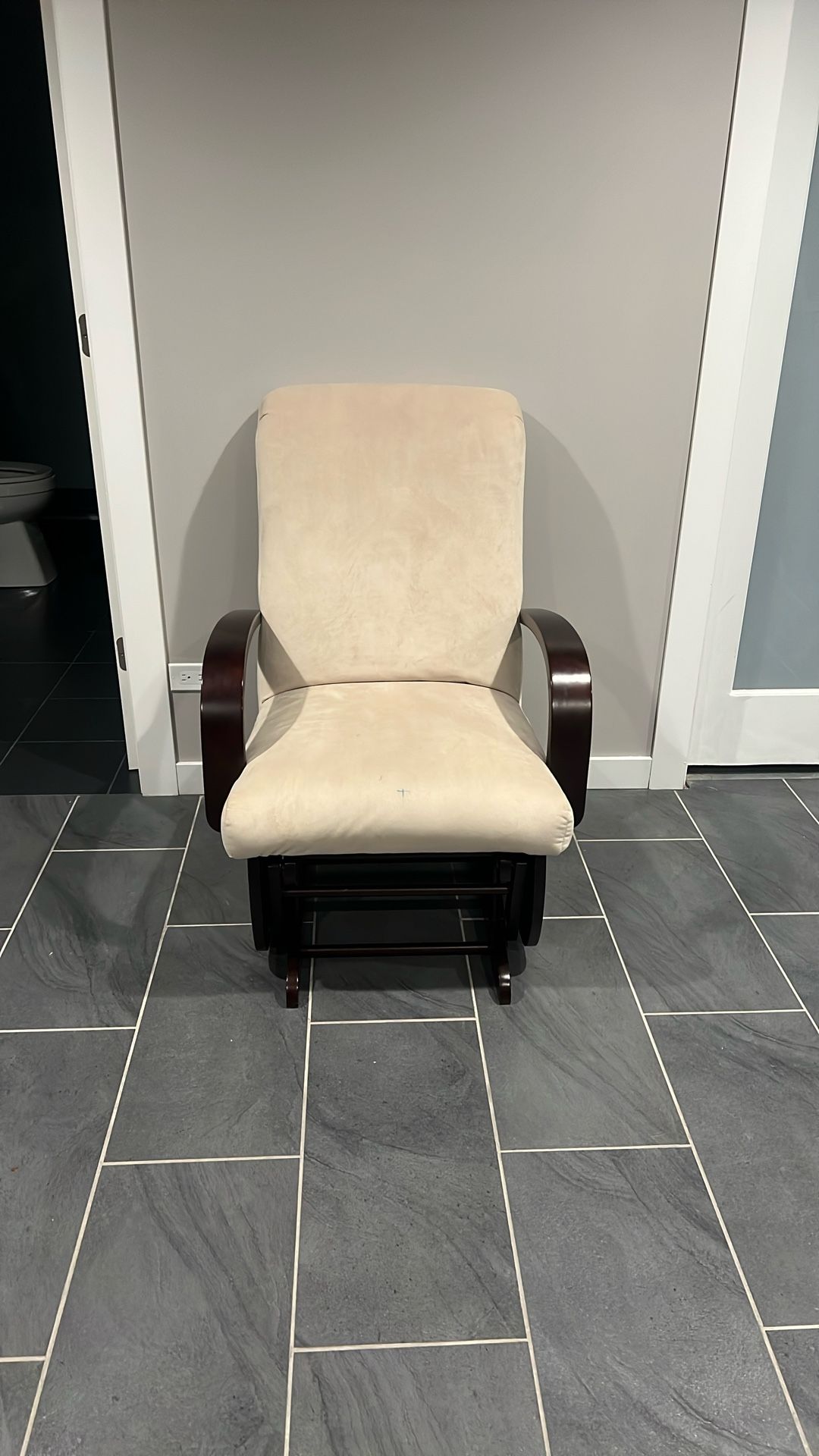 Espresso & Taupe Rocking Chair