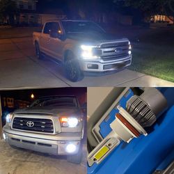 White 9005 HB3 LED Bulbs Headlight Conversion Kit High Beam Bright