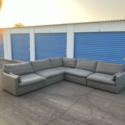 Gray Cloud Sectional Sofa 