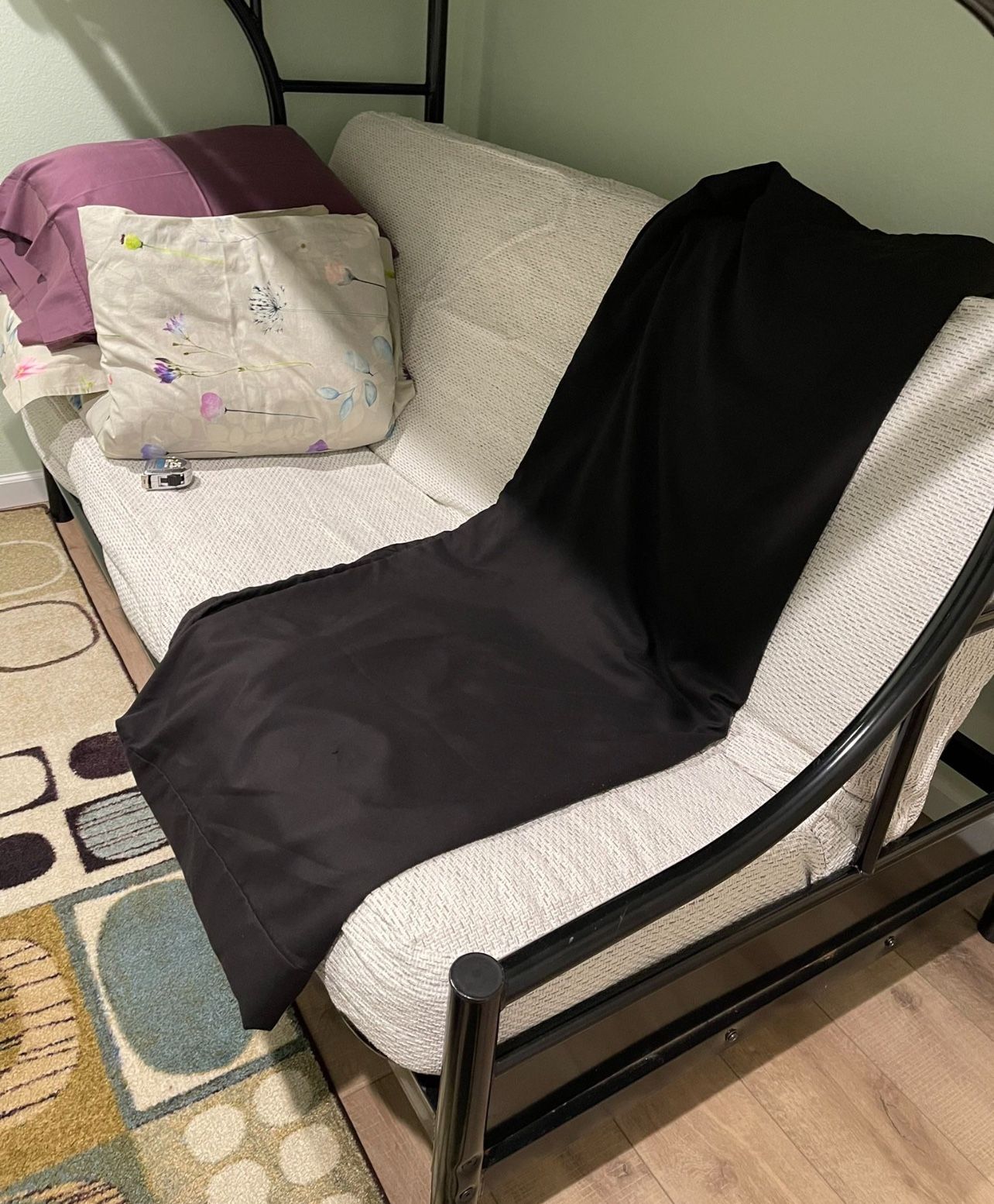 Zippered Futon Twin Black Mattress Cover/Slipcover SISCOVERS