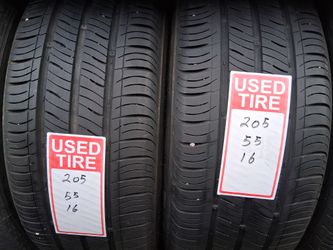2 used Tires 205/55r16 kumho 🤑 free Installation and balance ‼️ 👌 