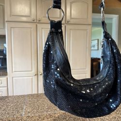 Black Sequence Shoulder Purse