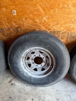 (3) Heavy Duty 8-Lug Steel Wheels w/ Tires 16" (LT235/85R16)