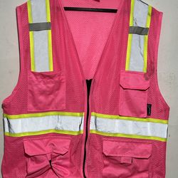 Tuff-Gard pink high-visibility safety vest size xl women