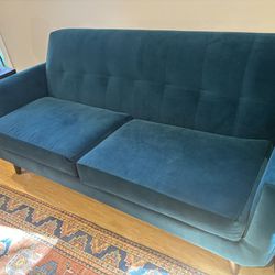 Dania Peacock Velvet Couch 