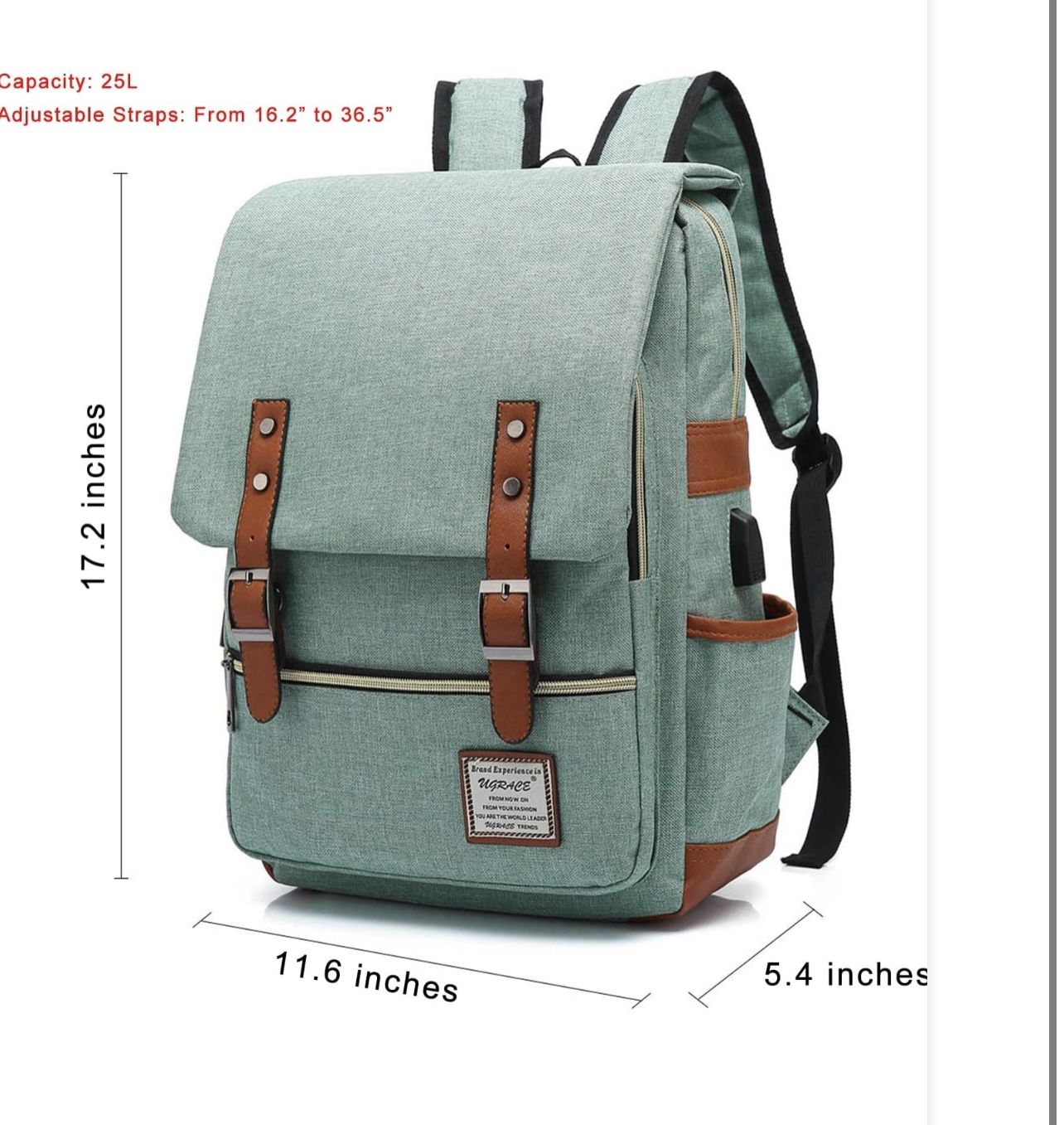 Laptop Backpack with USB Charging Port