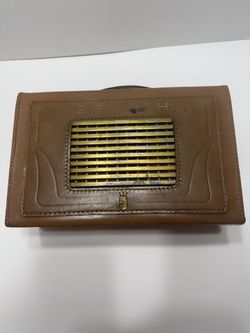 Zenith Y506L Portable Tube Radio 5Y40 Cowhide Leather 1950s AC/DC – Untested