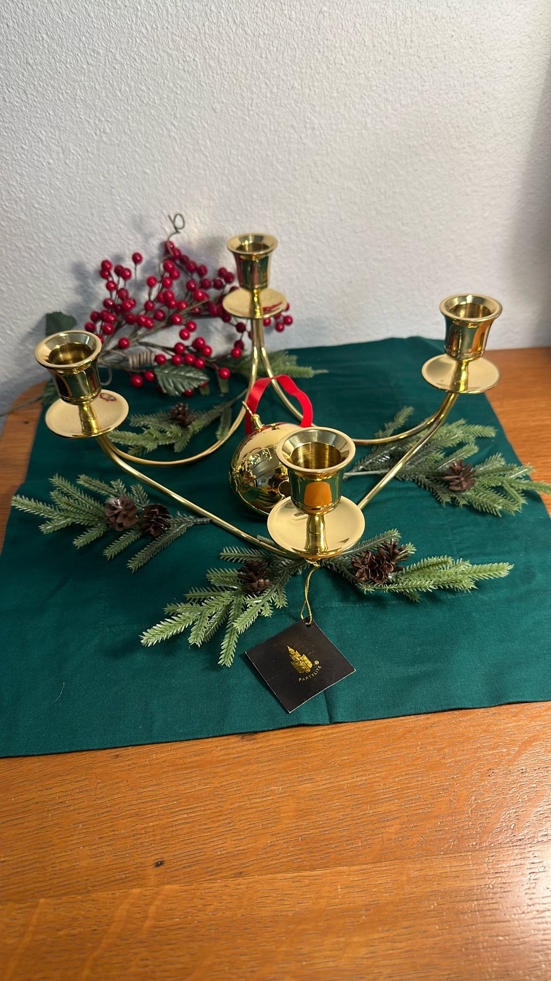 Vintage Party Light Brass Quartet Candle Holder