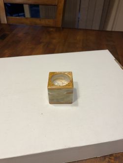 Vintage Tealight Candle Holder Natural Onyx 
